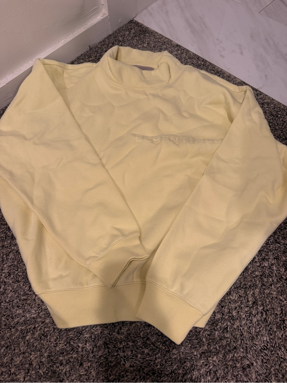 Essentials Crewneck Sweater in Light Yellow